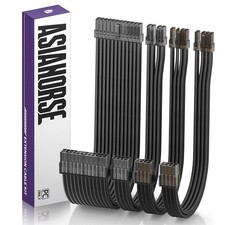 16AWG PSU Cable Extension Kit, Sleeved Custom Mod GPU PC Audio Video Power Su...