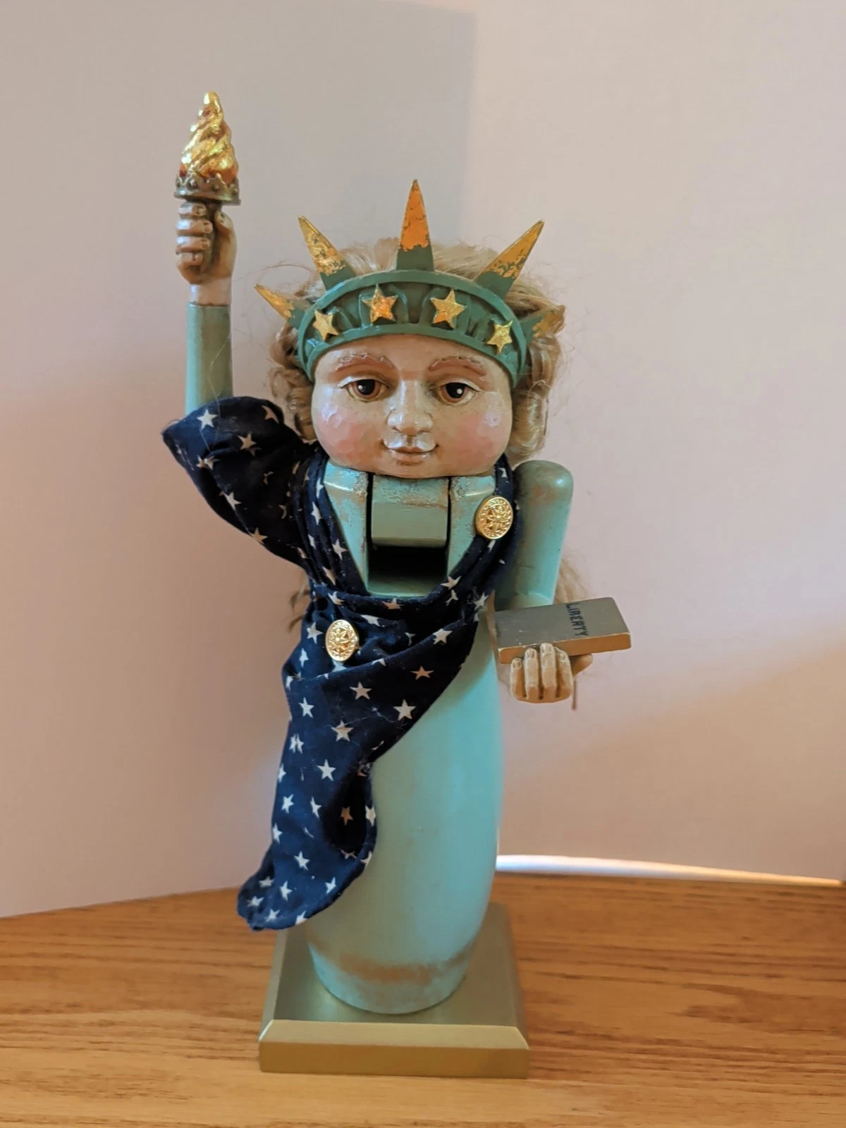 Statue Of Liberty USA Patriotic Nutcracker Lady Liberty Lillian Vernon 12” Decor