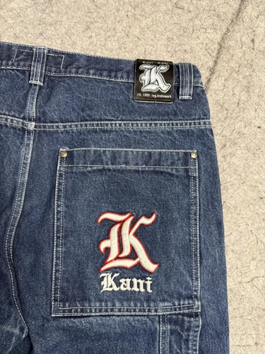 Karl Kani Jeans Mens 38x32 Blue Denim Baggy Streetwear Embroidered Hip Hop 90s - Picture 7 of 17