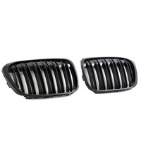 Satz Doppelsteg KüHlergrill Schwarz Grill Glanz Passt für BMW X1 F48 Bj 2014>