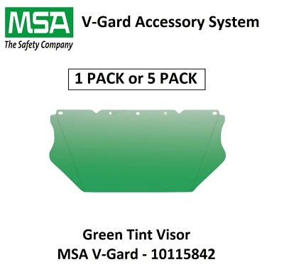 MSA #10115842 V-Gard Contoured Green Safety UV Visor Face Shield for Hard Hat HR