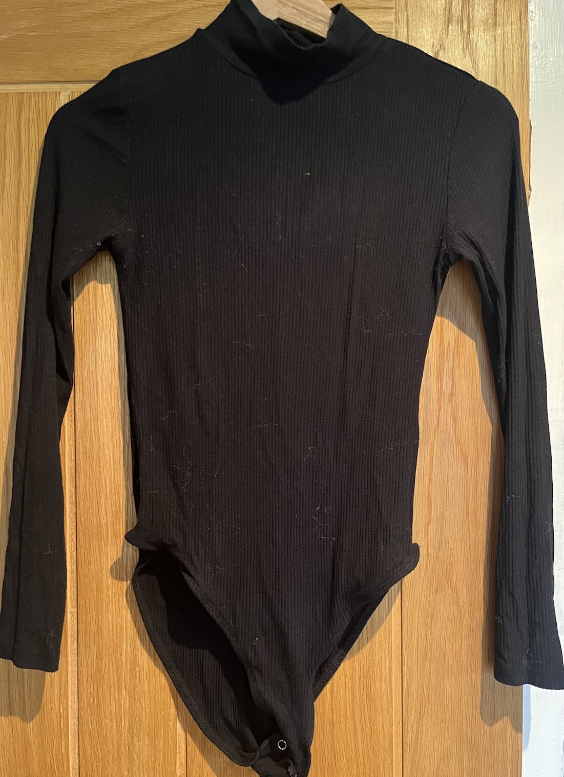 Petite Black Ribbed Bodysuit Size 10 eBay