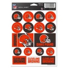 Cleveland Browns 5 x 7 Sticker Sheet Free Shipping