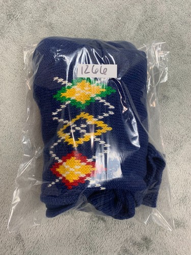 VTG McKids Girls 6 Blue Full-Zip Sweater Knit Argyle Diamond Mcdonalds - Picture 8 of 8