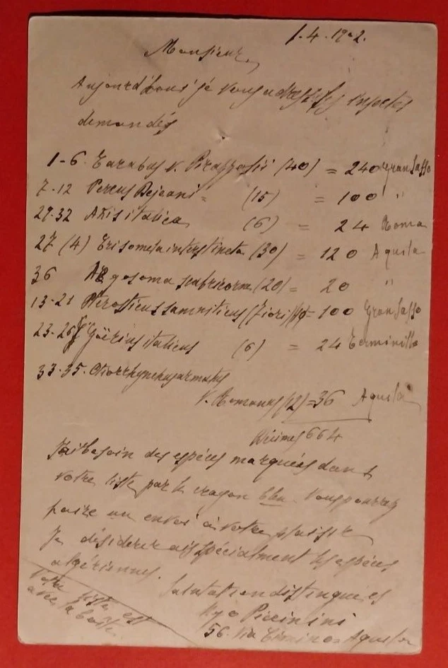 Postcard Whole Postal 10 C. Umberto I 1902 Eagle - Vienna (C 47) - Image 2 of 2