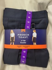 French Toast Girls School Uniform, 2-Tab Scooter, Navy, Size 10, 2-Pack  NEW 