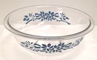 Vintage Pyrex Corning Ware 325 Blue Floral Ribbon Mixing Bowl 2.5 liter 10 cups