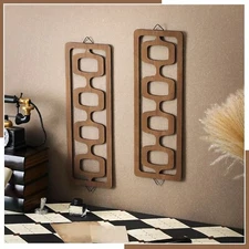 CroBlissful 2 Pcs Mid Century Wall Decor Wood Mid Century Modern Elegance Wall