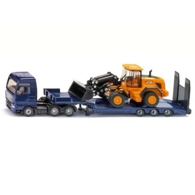 Camion MAN avec semi-remorque surbaissée et chargeuse JCB 1/87 - Siku 1790 - Photo 1/4