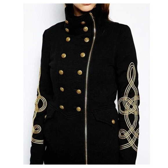 Ralph Lauren Denim Supply Military USA Army Officer Band Jacket Gold Embroidery