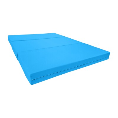 Queen Turquoise Trifold Foam Bed, Shikibuton, Portable Ottoman Bed 4 x 60 x 80