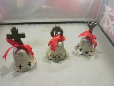 Lot Of Three Vintage Metal Christmas Ornaments Bell 1996, 1997, 1998