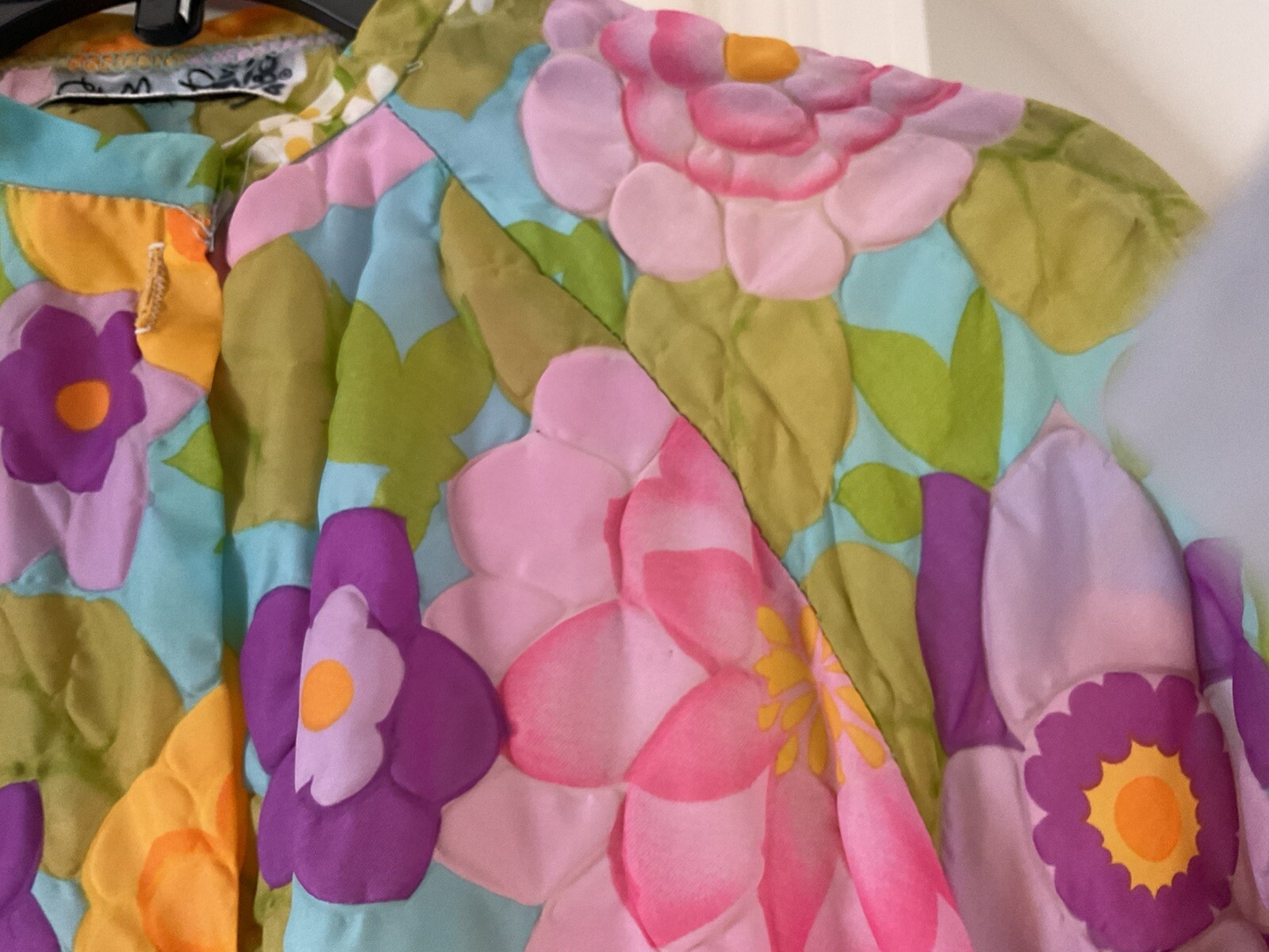 STELLA FAGIN VINTAGE 60s FLORAL PRINT ROBE/HOUSED… - image 4