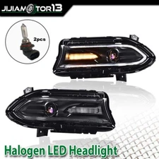 Halogen LED DRL Projector Headlights Lamp Fit For 15-22 Dodge Charger LH RH Side