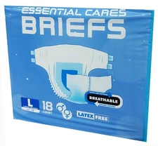 Adult  Diaper Brief Incontinence, Super Absorbent, Large 72 Counts (1 Case), ECS