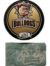 1999 CINCINNATI MIGHTY DUCKS VS HAMILTON BULLDOGS AHL GAME PUCK + TICKET!