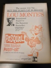 Lou Monte Pepino's Friend Pasqual Rare Original Promo Poster Ad Framed