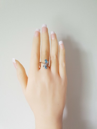 Genuine 100% Real Sterling Silver Rings.Topaz, #7, AAAAA Grade Stones. R31 - Picture 3 of 6