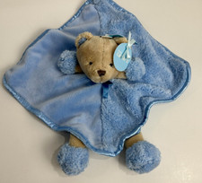 NWT Carters Blue Brown Teddy Bear Arms Legs Baby Security Blanket Plush Rattle