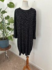 Old Navy XXL Gray Leopard Dress Ruffle Sleeve Zip Back