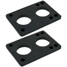 Longboard Riser Pads 1/4" 6mm Set/2 Risers Skateboard Old School Black Shock