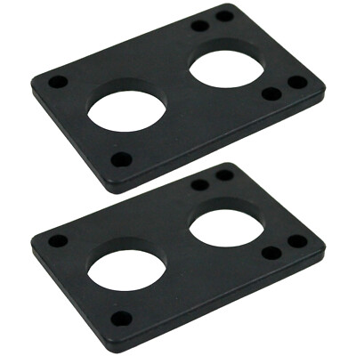 Longboard Riser Pads 1/4'' (6mm) Set/2 Risers Skateboard Old School Black Shock
