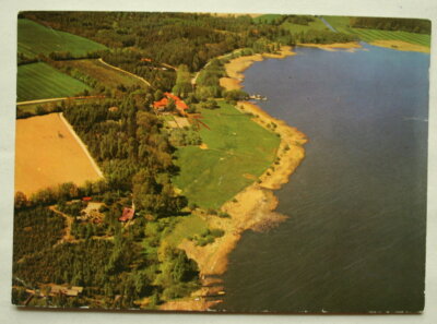 Westensee Felde Wulfsfelde AK - aerial view - Eider run - with special stamp.