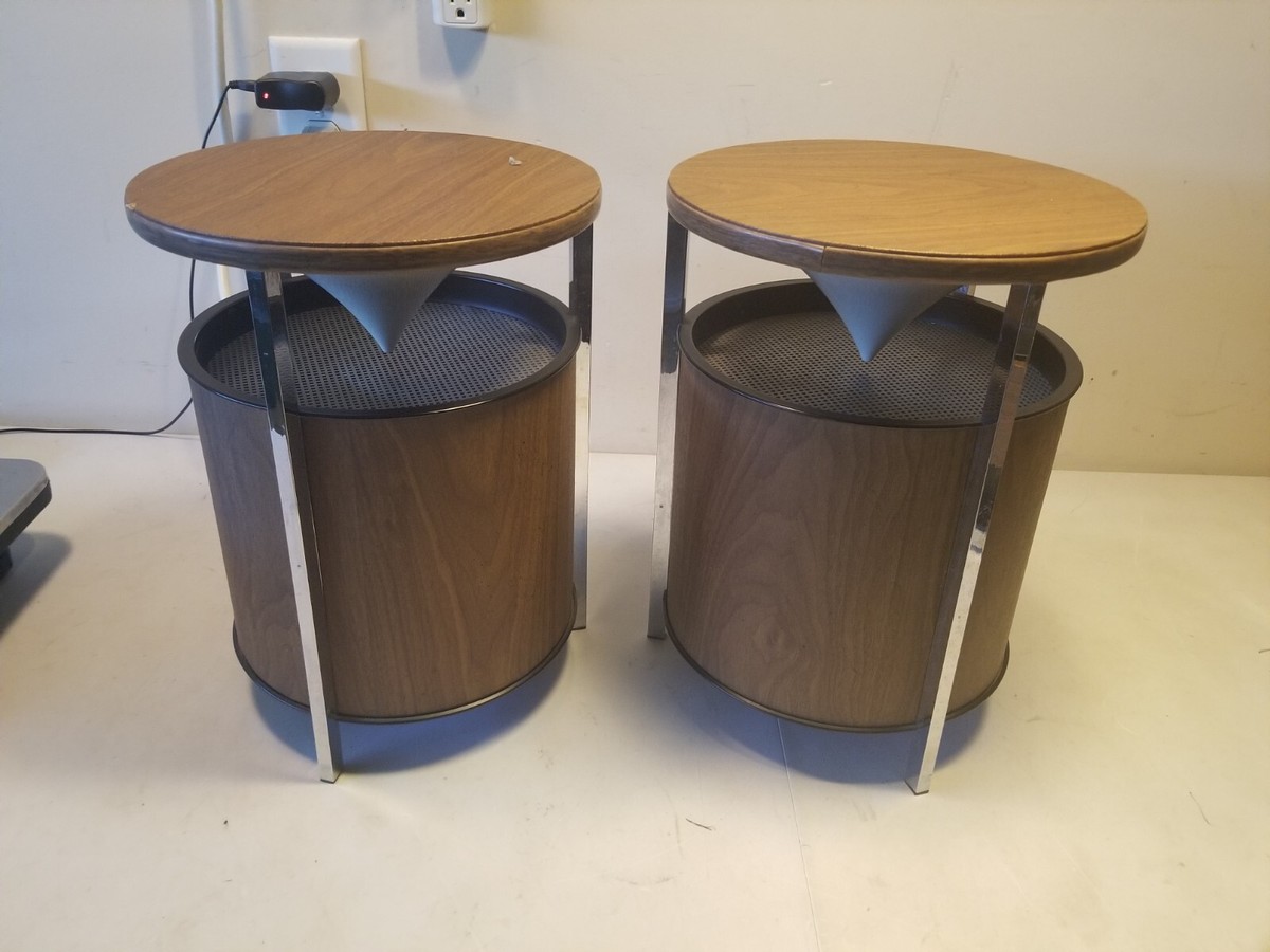 Vtg 70s Zenith Z565 Circle of Sound Speakers Mid Century Modern 
