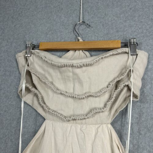 Aere Linen Cut Out Dress Size Halter neck Cut Out Back Size 14 M L - Picture 8 of 11