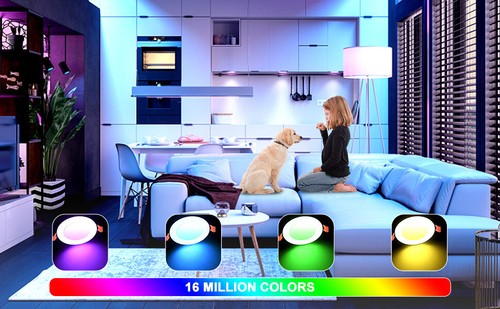 4X GreenSun 6" RGB LED Ceiling Light Recessed Round Downlight Color Changing - Picture 9 of 11