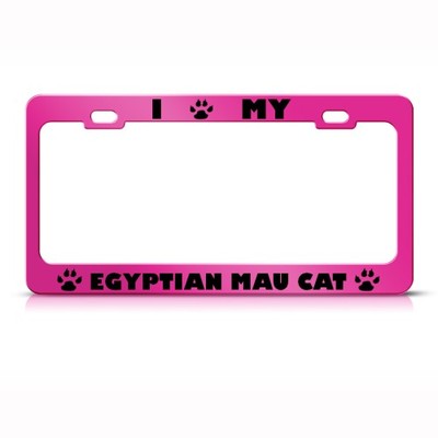 EGYPTIAN MAU CAT PINK License Plate Frame Tag Holder