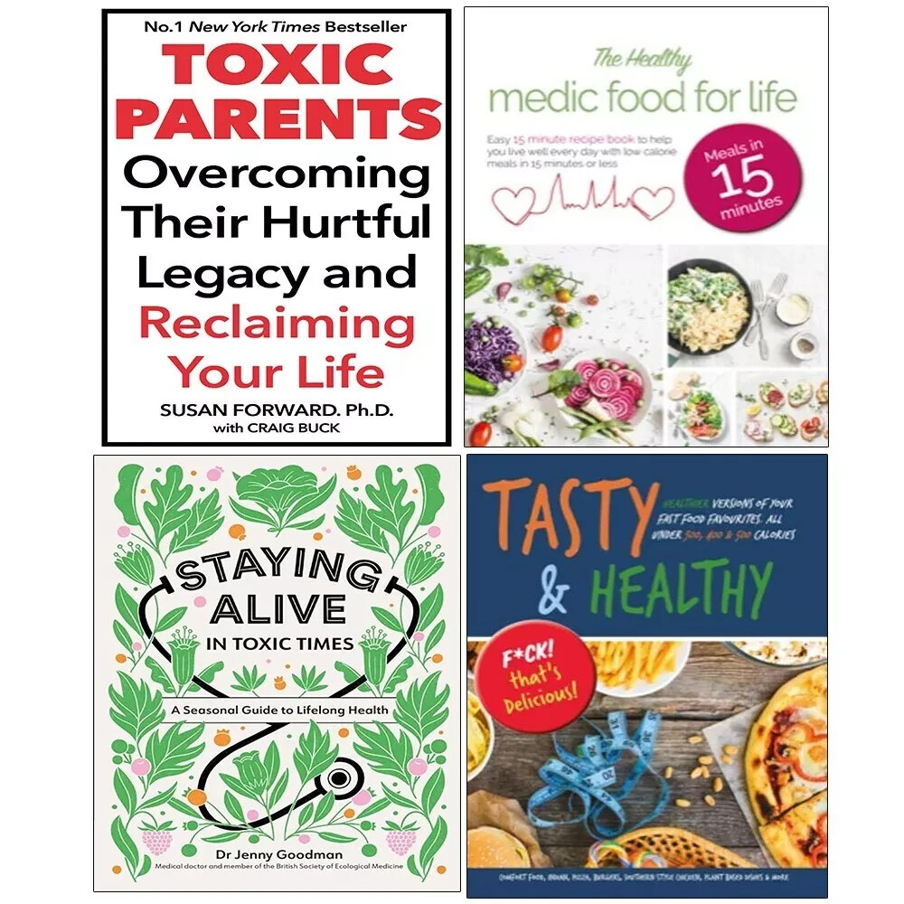 Toxic Parents,Staying Alive in Toxic Times,Medic Food,Tasty Healthy 4 Books Set