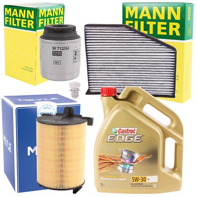 INSPEKTIONSPAKET + 5L CASTROL EDGE FST ÖL 5W30 AUDI SEAT VW SKODA 1.2 1.4 TSI