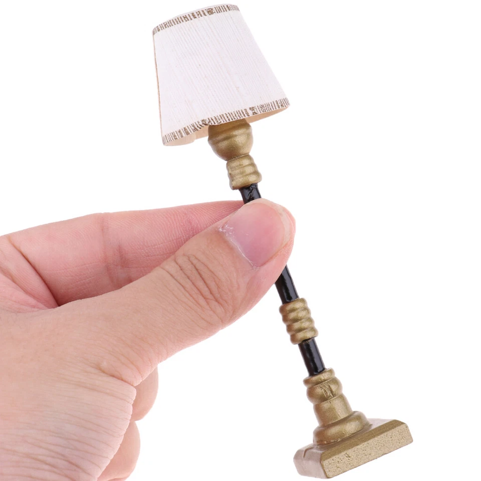 1:12 Mobili per casa delle bambole Paralume bianco Lampada da terra Modello - Immagine 3 di 4