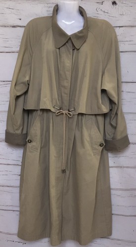 TRENCH COAT Size 10P Petite Khaki 