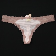 NEW Victoria's Secret VTG 2010s Silky Satin Dream Angels Thong Panty MEDIUM