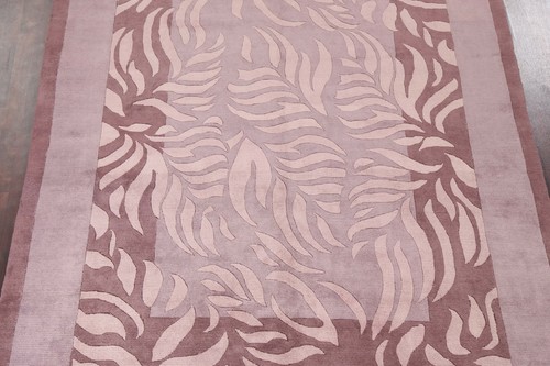 Nature Print Nepalese Oriental Area Rug Hand-knotted Wool Home Decor 8x10 Carpet - Picture 3 of 12