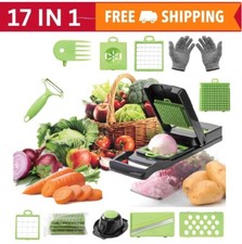 17 IN 1 VEGETABLE CHOPPER SALAD FRUIT MANDOLIN SLICER FOOD DICER CUTTER PEELER