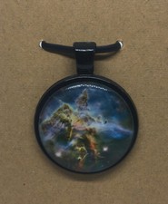 Galaxy Round Glass Dome Cabochons 1" Black Bezel Pendant New Free Ship 530