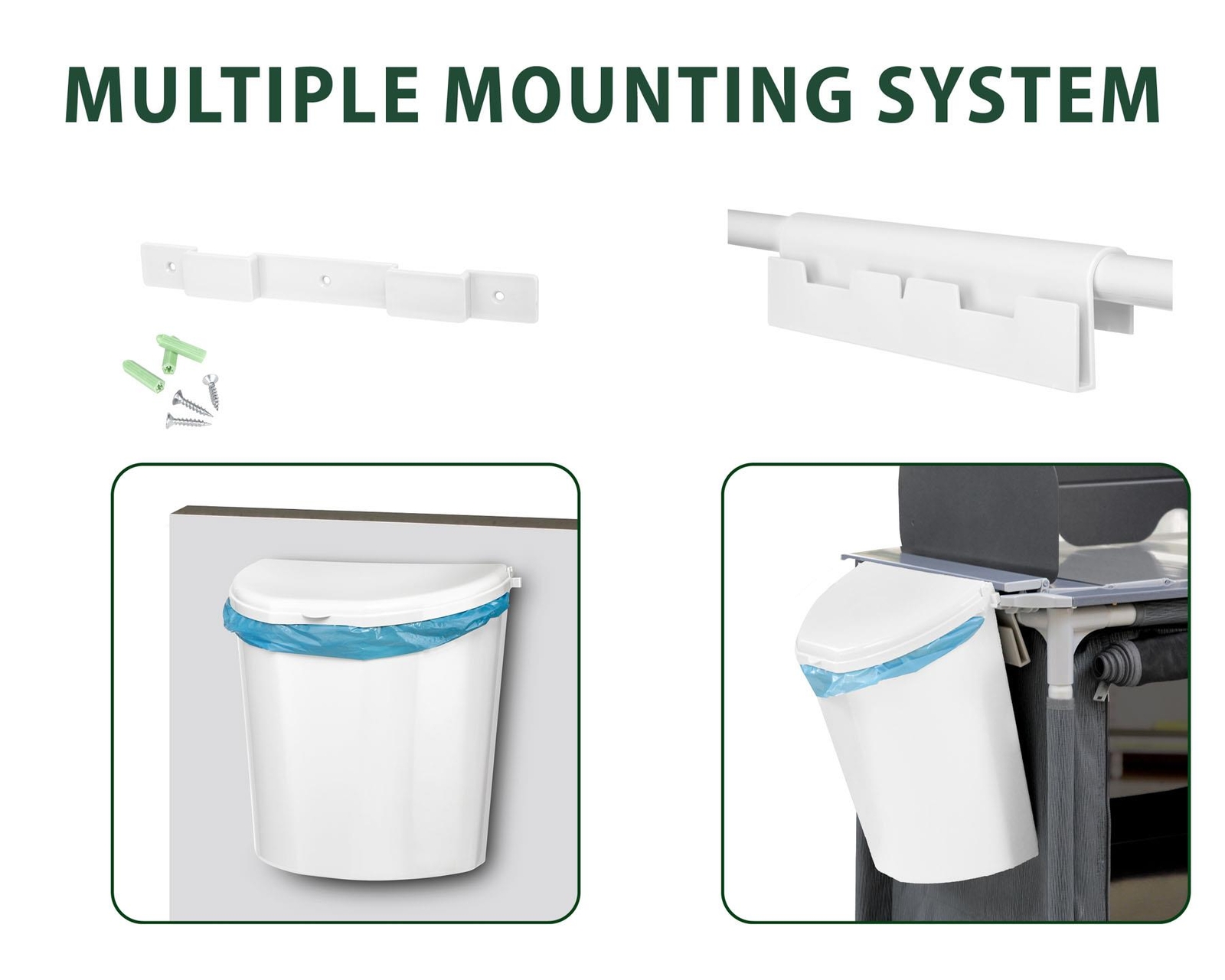 Caravan / Motorhome Door Hanging Brunner Pillar XL Waste Bin - White