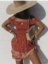 Spell & the Gypsy Collective Dahlia Ra-Ra Mini Dress Red Sz XS