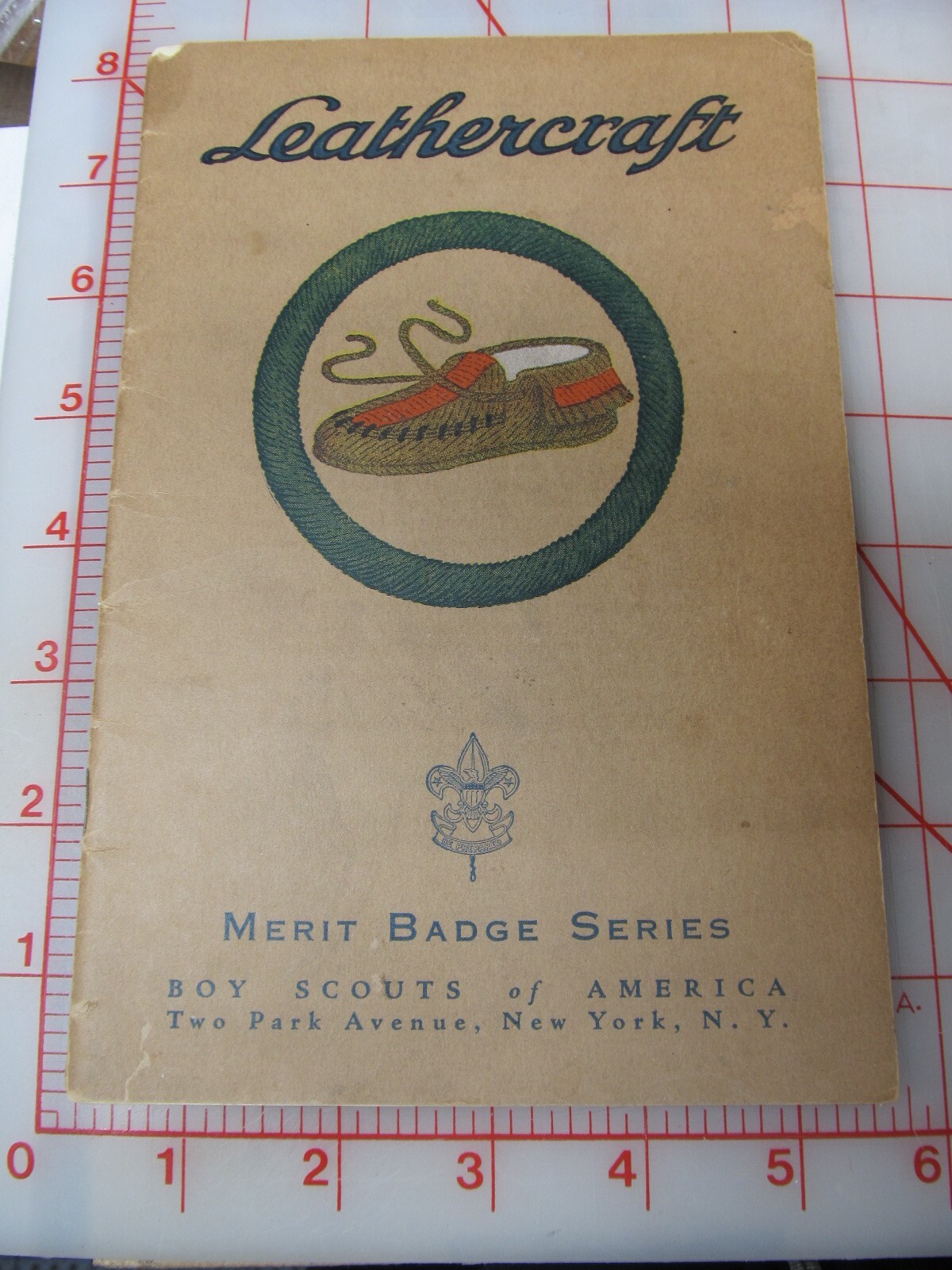Tan cover LEATHERCRAFT merit badge book type March 1938 (3D) eBay