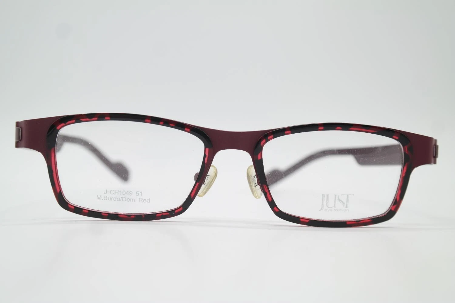 Glasses JUST J CH1049 Red Black Oval Frame Eyeglasses New