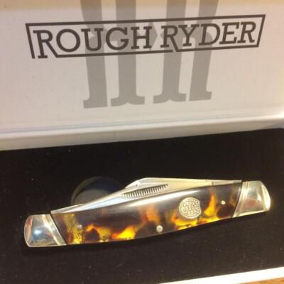 Rough Ryder Imitation Tortoise Shell Large Stockman 4 1/4'' Pocket Knife RR2439