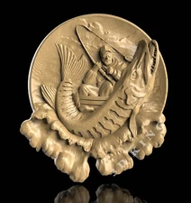 3D STL Model FISHING PIKE for CNC Router Printer Engraver Carving Aspire Artcam