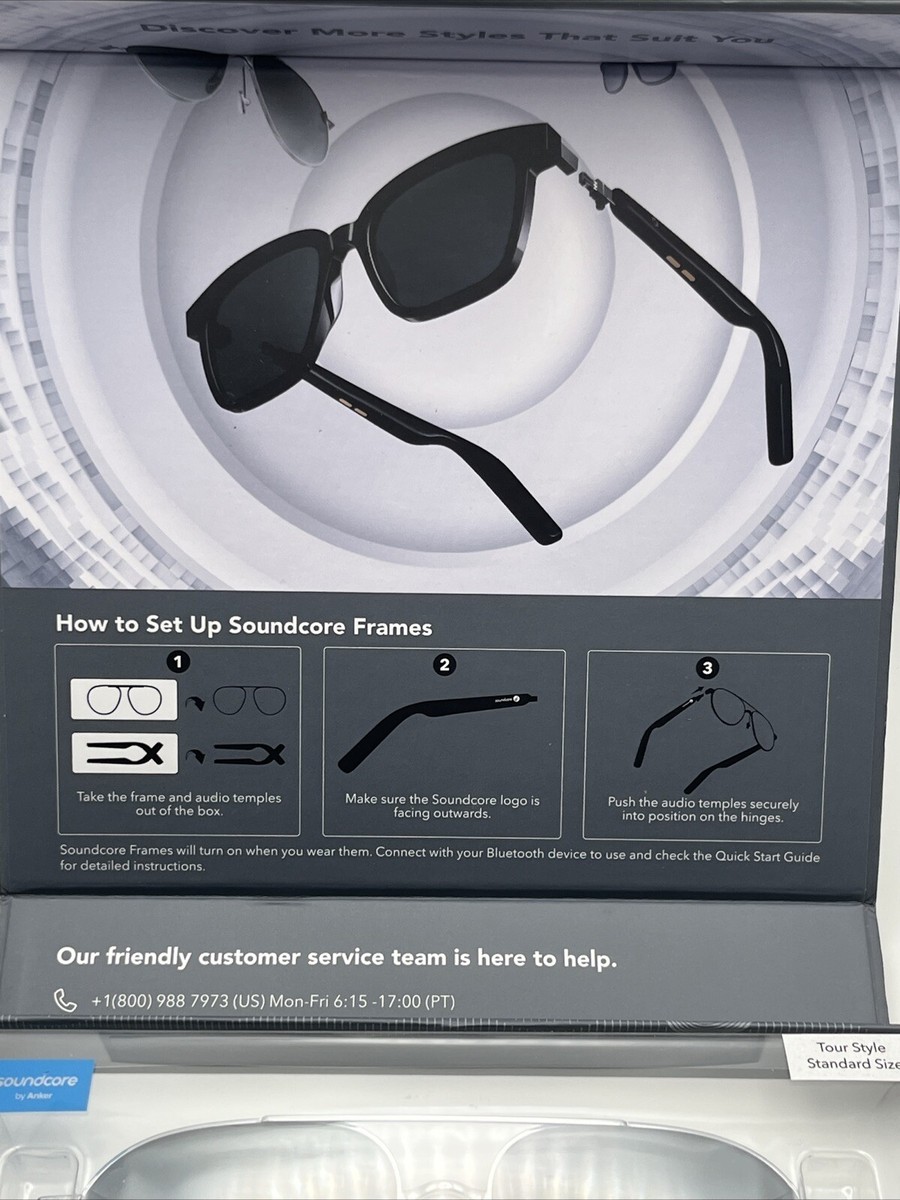 スピーカー・ウーファー soundcore FRAMES Bluetooth Audio Glasses Soundcore Frames Tour Style Bluetooth Audio Glasses With