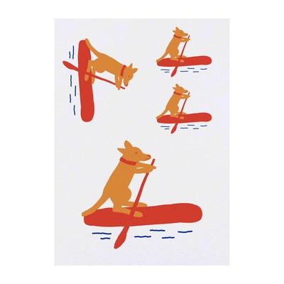 4 x ''Dog Paddle Boarding'' Temporäre Tattoos (TO00061028)