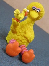 Vintage Sesame Street BIG BIRD PVC Figure Sitting with baby little Bird Applause