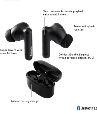 Panasonic ErgoFit True Wireless Earbuds Ear Headphones XBS