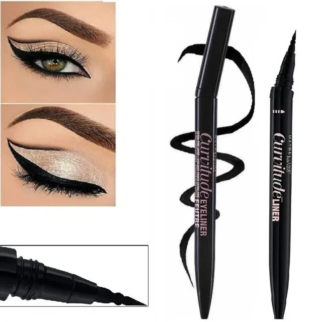 GEMEY MAYBELLINE Filzstift Eyeliner Curvitude 01 Schwarz Neu - Bild 1 von 1